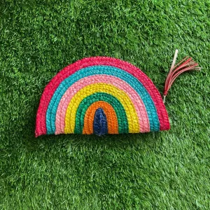 Woven Rainbow Clutch