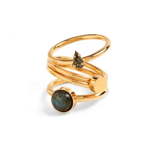 Wrap Ring with Stone in Gold