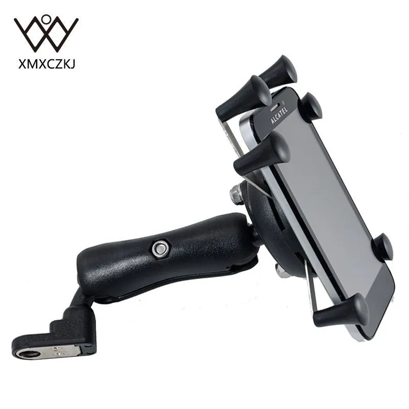 XMXCZKJ Motorcycle Handlebar Rear Mirror Mount Rail  For Support Cellphone Motorcycle For Smart Mobile Phone Moto Holder