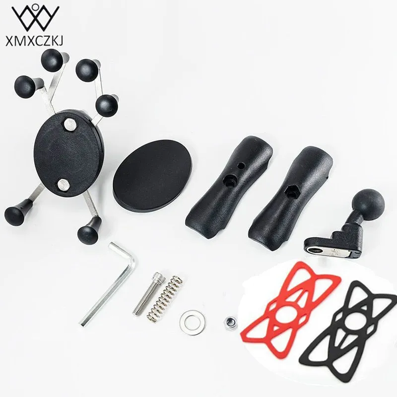 XMXCZKJ Motorcycle Handlebar Rear Mirror Mount Rail  For Support Cellphone Motorcycle For Smart Mobile Phone Moto Holder