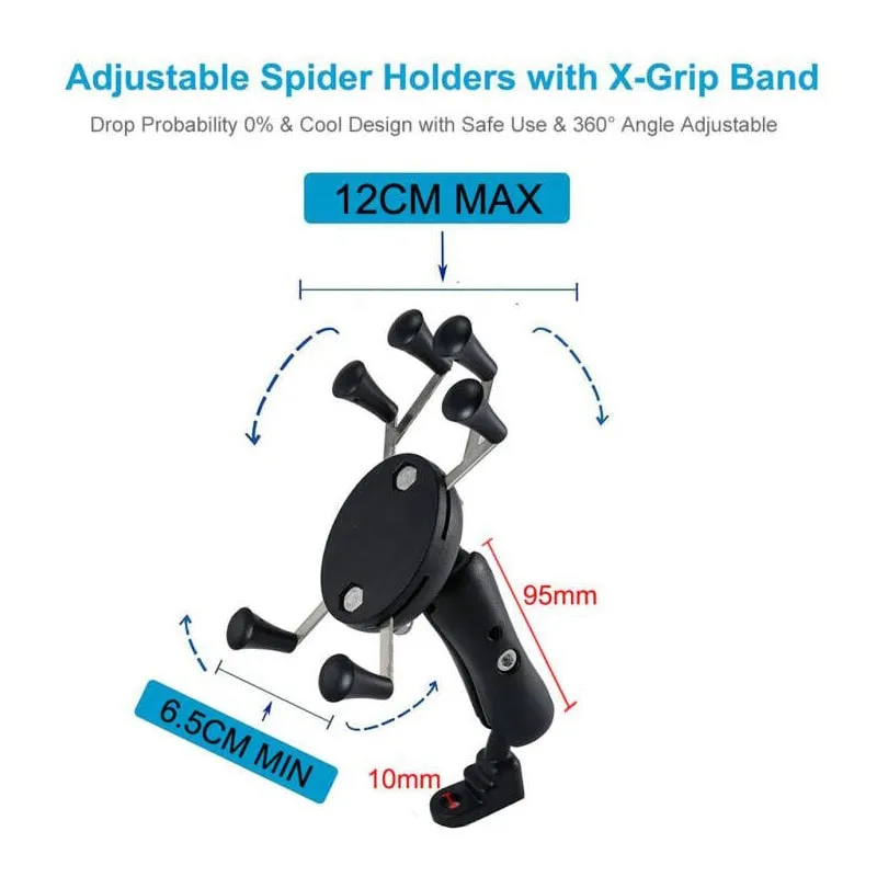 XMXCZKJ Motorcycle Handlebar Rear Mirror Mount Rail  For Support Cellphone Motorcycle For Smart Mobile Phone Moto Holder