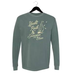 Yacht Rock - Unisex Crewneck Long Sleeve Shirt - Blue Spruce