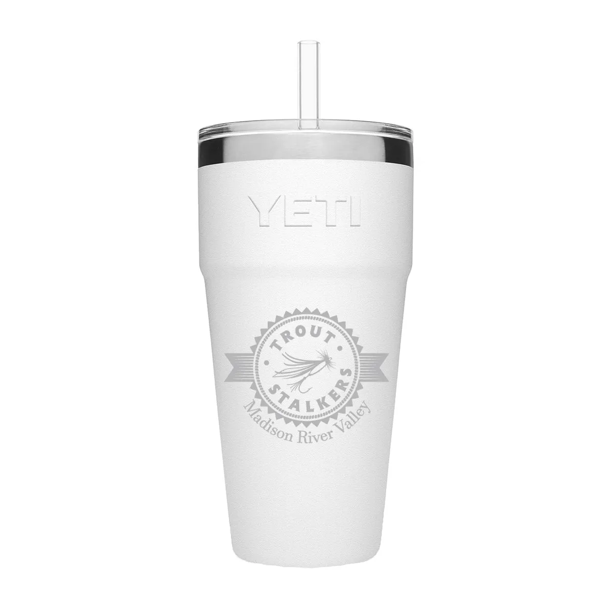 YETI Rambler 26oz Straw Cup MTS Logo White