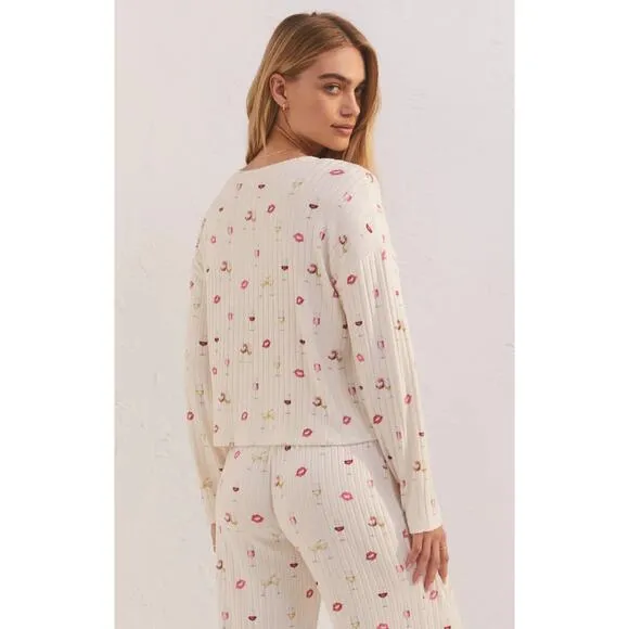 Z Supply Valentina Wine Long Sleeve Top NWT SIZE XS M