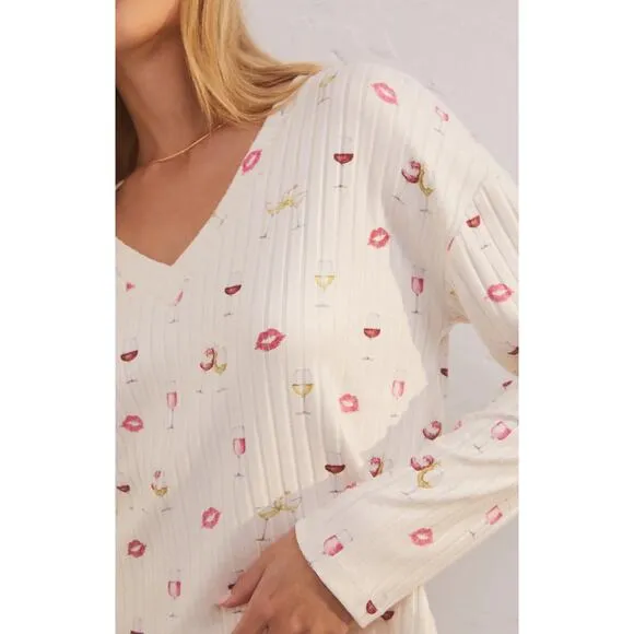 Z Supply Valentina Wine Long Sleeve Top NWT SIZE XS M