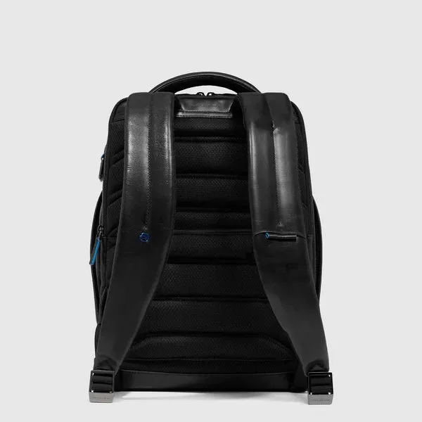 Zaino in Pelle Piquadro Blue Square Porta PC 14'' Nero