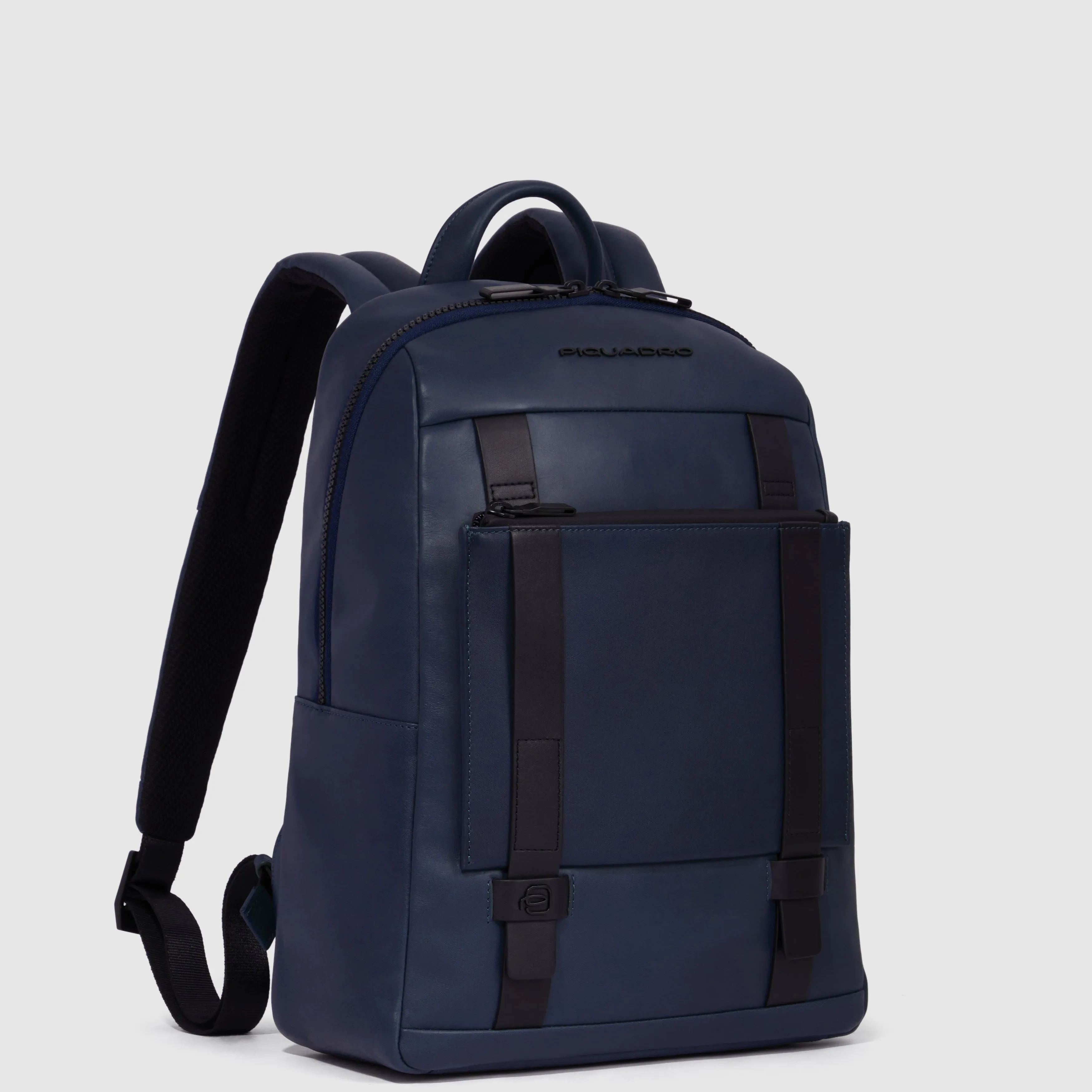 Zaino Piquadro in Pelle con Porta PC/iPad David Blu