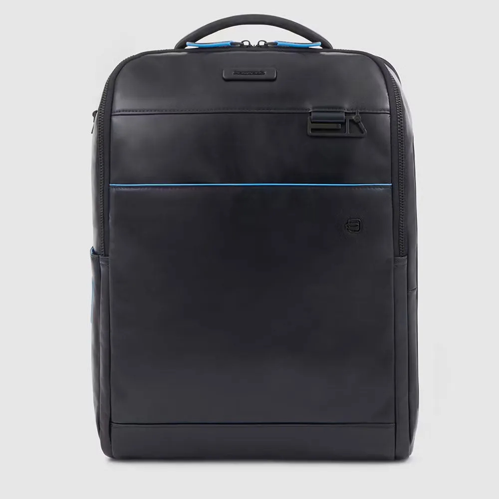 Zaino Piquadro in Pelle Porta PC 15,6'' e Porta Ipad® Blue Square Blu