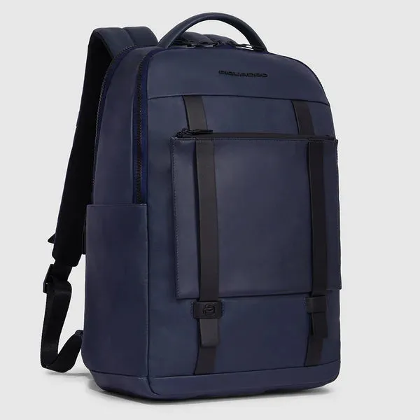 Zaino Piquadro in Pelle Porta PC 15,6'' e Porta iPad®Pro David Blu