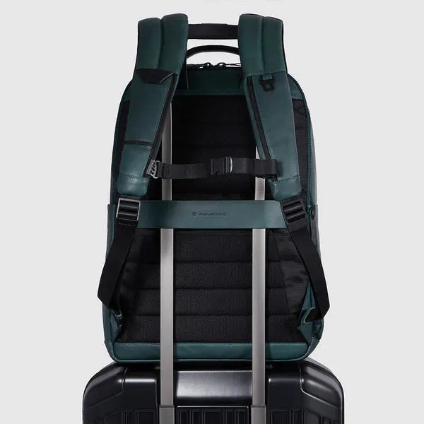 Zaino Piquadro in Pelle Porta PC 15,6'' e Porta iPad®Pro David Blu