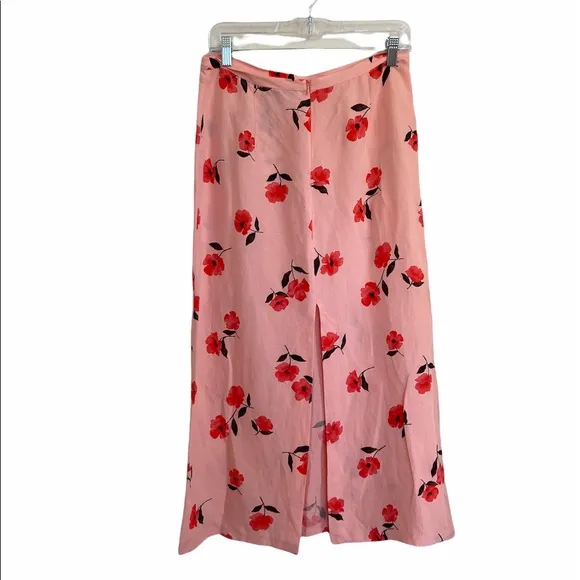 Zara Floral Printed Linen Maxi Skirt
