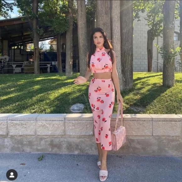 Zara Floral Printed Linen Maxi Skirt