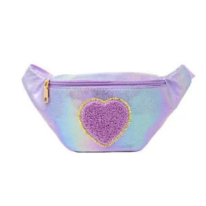 Zomi Gems Shiny Heart Patch Sling Bag - Purple